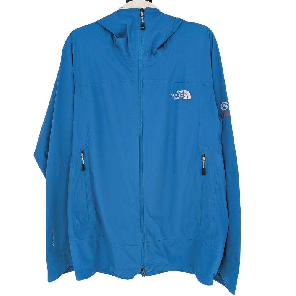The North Face Summit Series Jacket Mens L Blue HyVent 2.5L Hooded Windbreaker